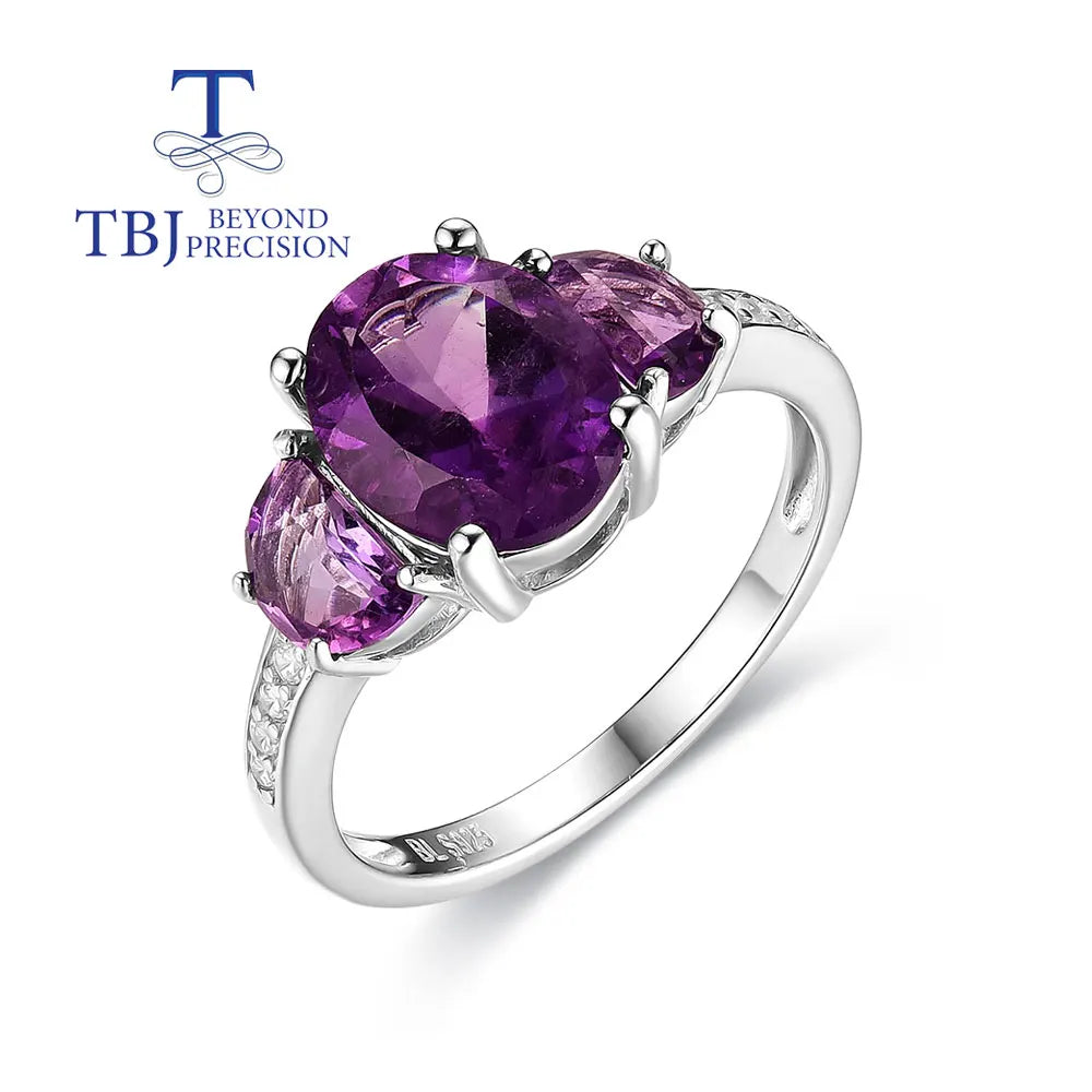 OUT OF STOCK  Natural African amethyst ring 925 sterling silver fashion design women's high jewelry for Daily wear