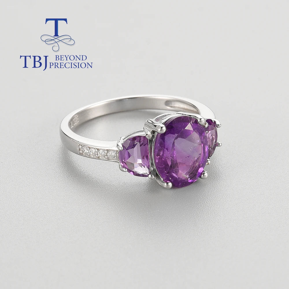 OUT OF STOCK  Natural African amethyst ring 925 sterling silver fashion design women's high jewelry for Daily wear