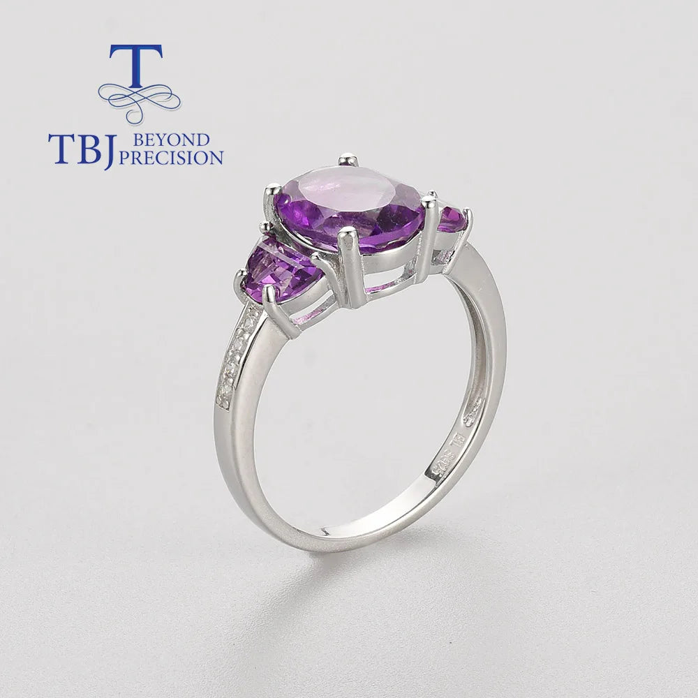 OUT OF STOCK  Natural African amethyst ring 925 sterling silver fashion design women's high jewelry for Daily wear